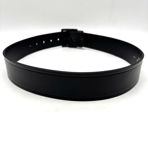 NEW Perfect Fit Black Genuine Leather Black Buckle Men's Belt 34 Made in USA - Picture 5 of 15